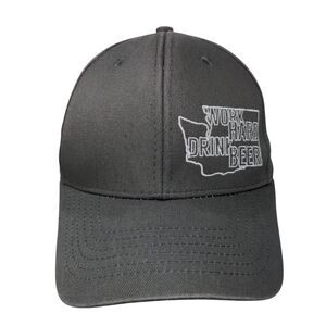 Work Hard Drink Beer Snapback Hat Gray One Size Adjustable Embroidered Brewery